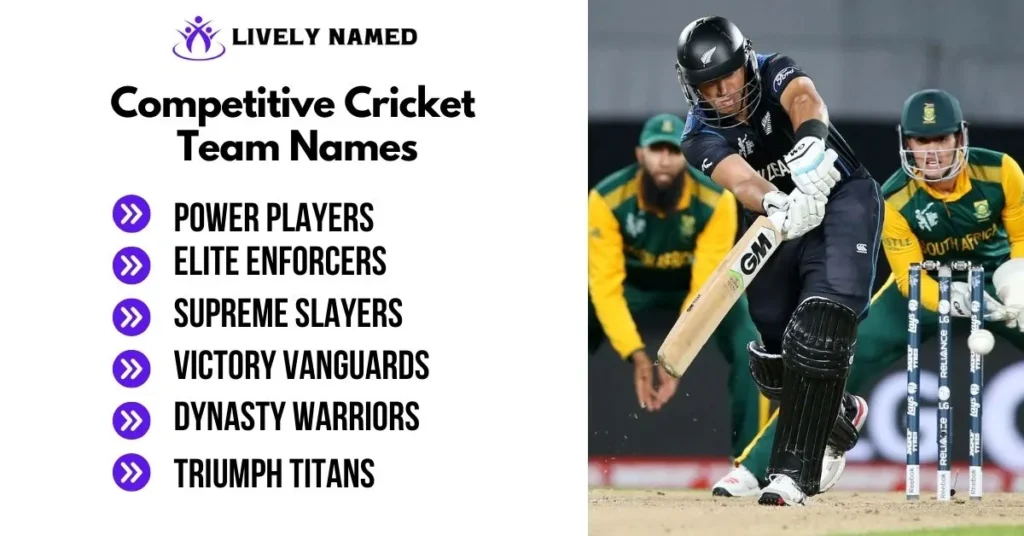 Competitive Cricket Team Names