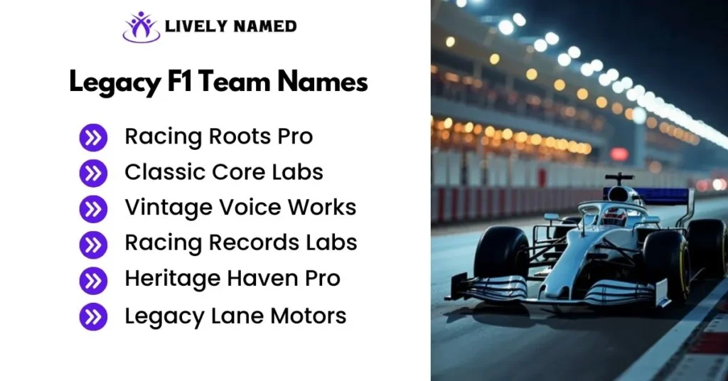 Legacy F1 Team Names