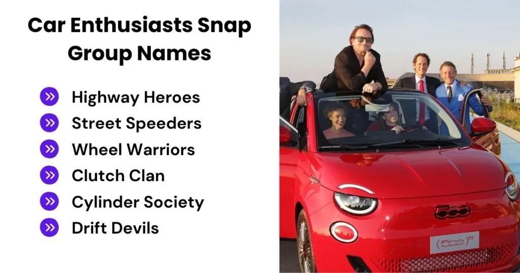 Car Enthusiasts Snap Group Names