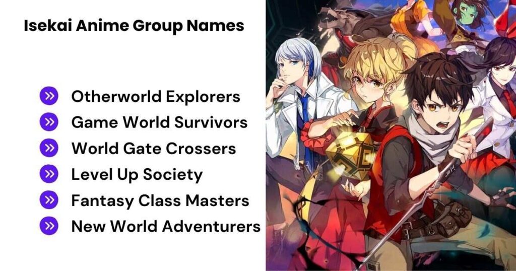 Isekai Anime Group Names