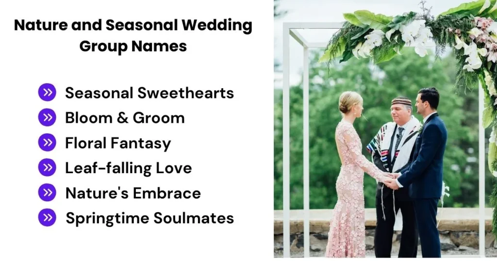 Nature and Seasonal Wedding Group Names