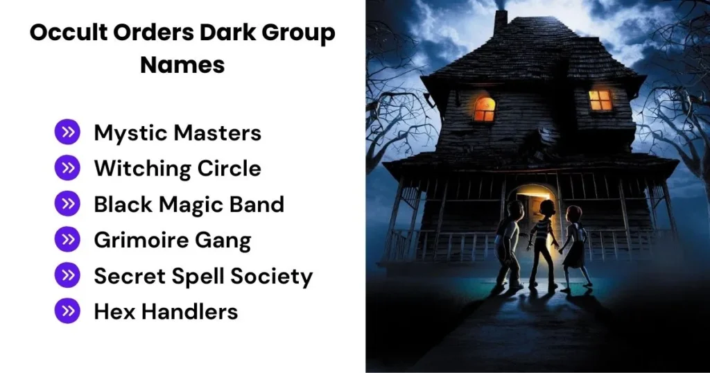 Occult Orders Dark Group Names